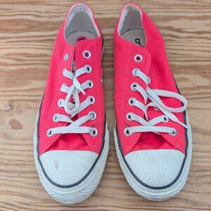 Neon Pink Low Top Chucks with Double Tongue